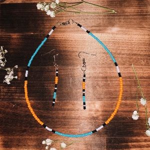 Handmade Native American choker and earring set made by myself!